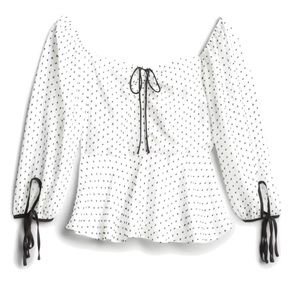 NWT 4SI3NNA Banbury Printed Peplum Blouse - size small